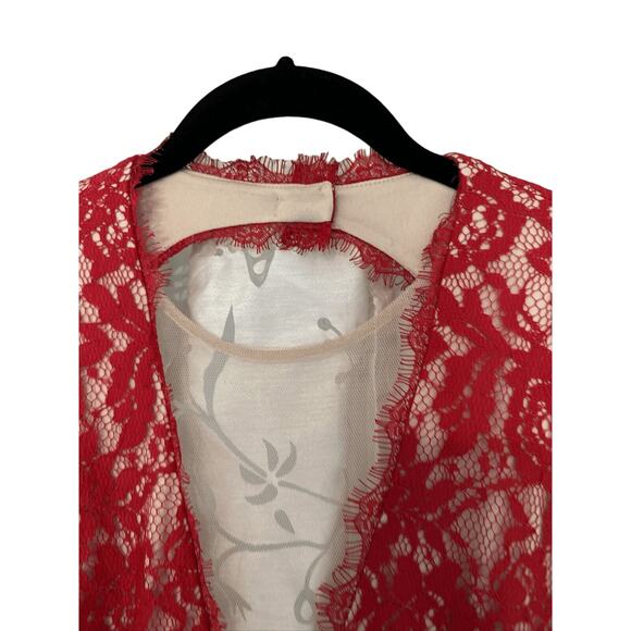 AIDAN MATTOX Red lace Plunging V-Neck open back Gown Size 6 - Picture 14 of 16